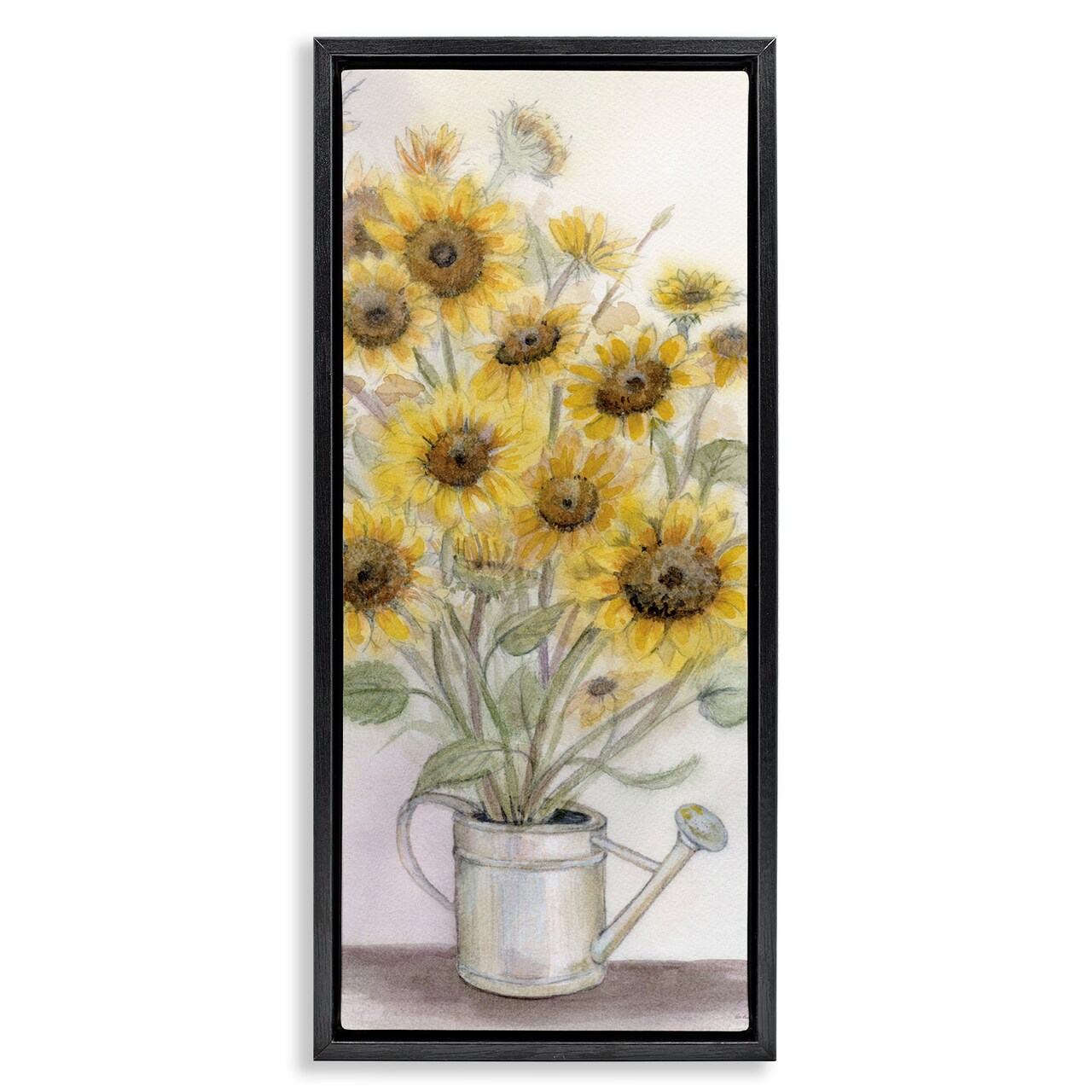 Stupell Industries Watering Can Sunflower Collection Floating Frame, design by Patti Bishop